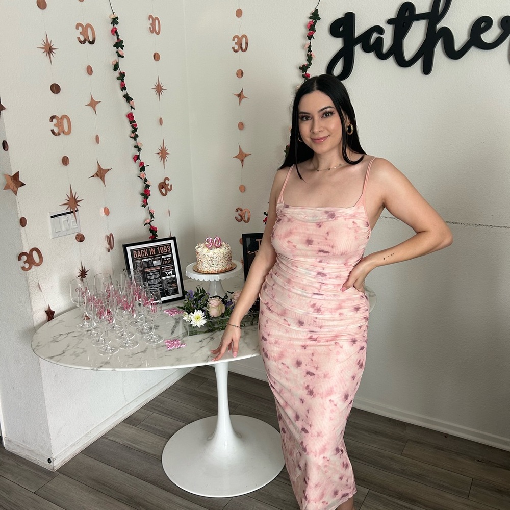 Cider Pink Ruched Maxi Dress for Wedding Guest